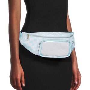 No Boundaries Blue and White Crossbody Bag Retro Checkerboard
